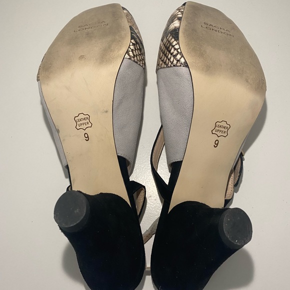 Sacha London Snake and Grey Suede Sling Back Shoes - Picture 10 of 10